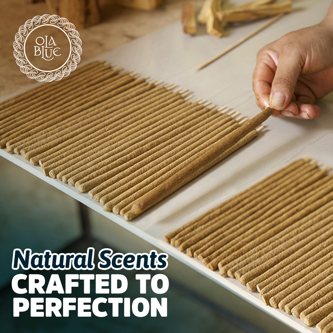 Palo Santo Incense Sticks (12 Pack) and Holder from Peru Premium Authentic - Handmade & Hand Rolled - Cleansing Bad Energy (Incense Sticks)
