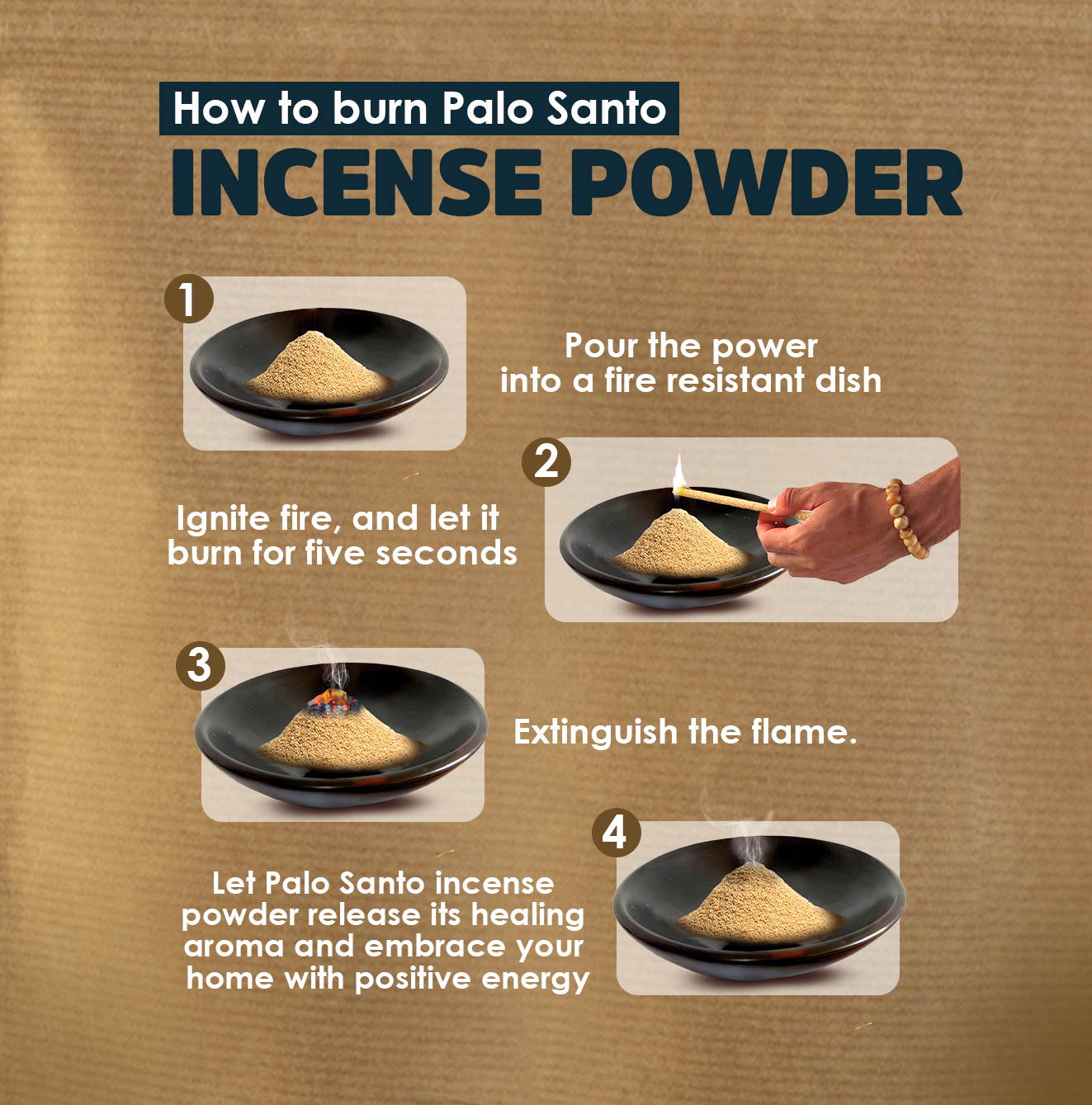 Palo Santo Powder 4oz Natural and Sustainable from Peru Incense Powder for Smudging, Energy Cleansing, Meditation - sustainably Harvested Aromatic Resin Organic Incense