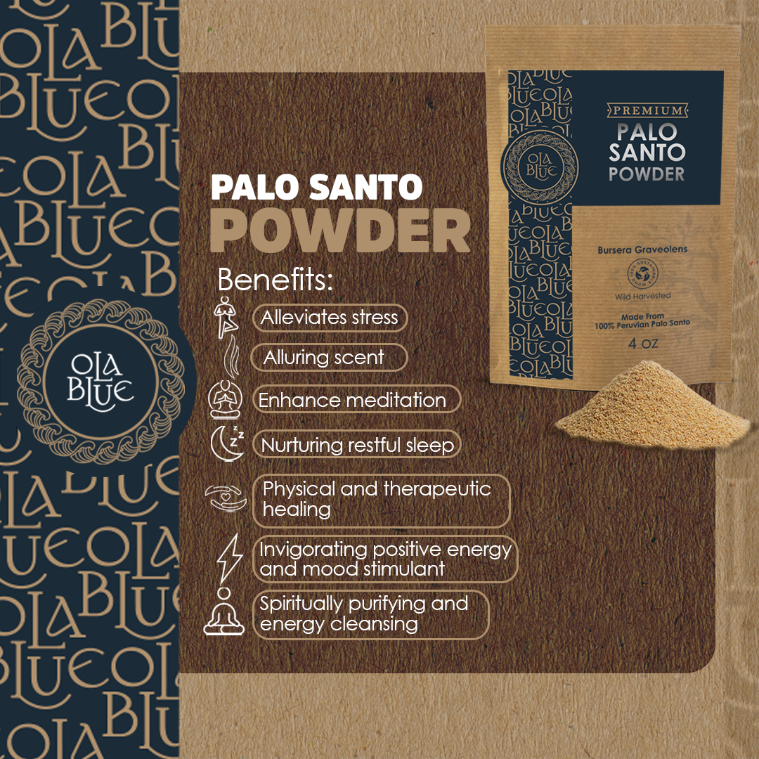 Palo Santo Powder 4oz Natural and Sustainable from Peru Incense Powder for Smudging, Energy Cleansing, Meditation - sustainably Harvested Aromatic Resin Organic Incense