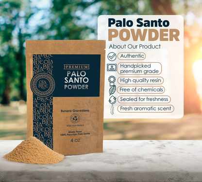 Palo Santo Powder - Natural and Sustainable 4oz from Peru