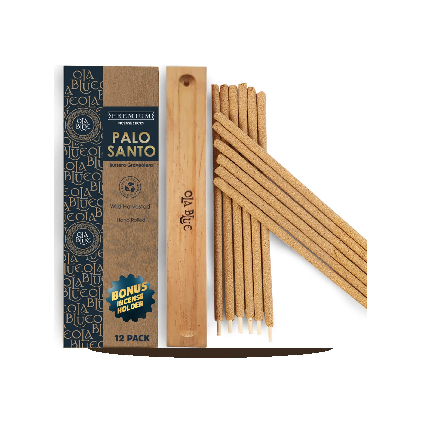 Ola Blue Palo Santo Incense Sticks with Holder